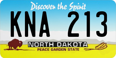 ND license plate KNA213