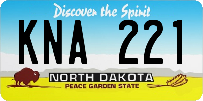 ND license plate KNA221