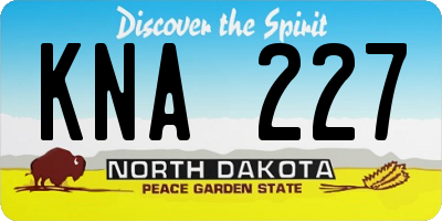 ND license plate KNA227