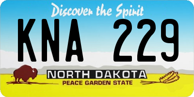 ND license plate KNA229