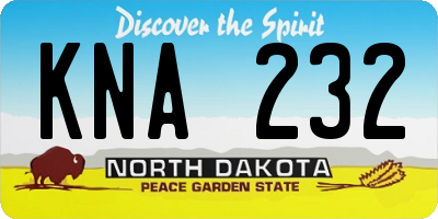 ND license plate KNA232