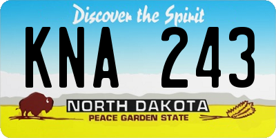 ND license plate KNA243