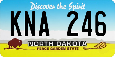 ND license plate KNA246