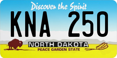 ND license plate KNA250