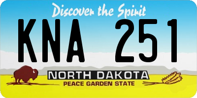 ND license plate KNA251