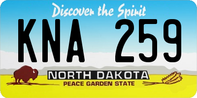 ND license plate KNA259