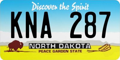 ND license plate KNA287
