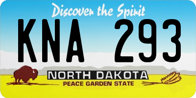 ND license plate KNA293