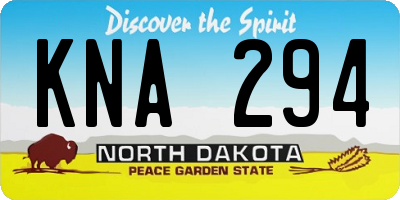ND license plate KNA294