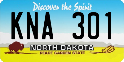 ND license plate KNA301