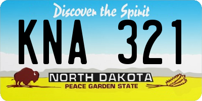 ND license plate KNA321