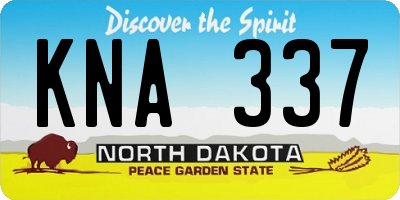 ND license plate KNA337