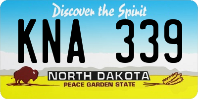 ND license plate KNA339