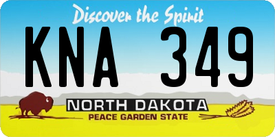 ND license plate KNA349