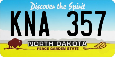 ND license plate KNA357