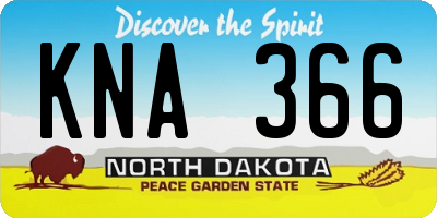 ND license plate KNA366