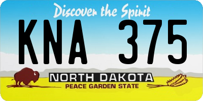ND license plate KNA375