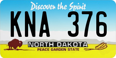 ND license plate KNA376