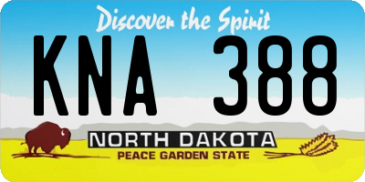 ND license plate KNA388