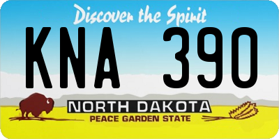 ND license plate KNA390