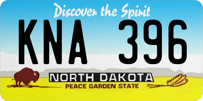 ND license plate KNA396