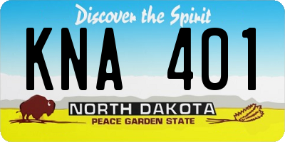 ND license plate KNA401