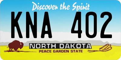 ND license plate KNA402