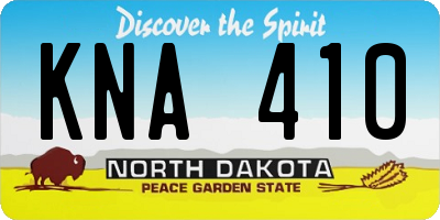 ND license plate KNA410