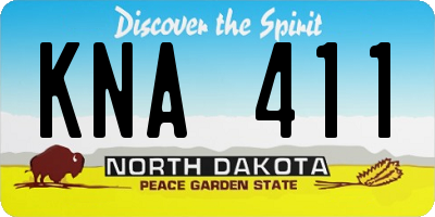 ND license plate KNA411
