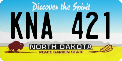 ND license plate KNA421