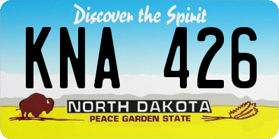 ND license plate KNA426