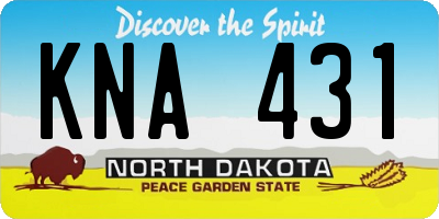 ND license plate KNA431