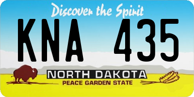 ND license plate KNA435