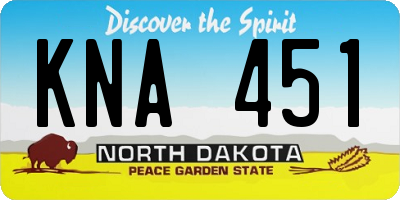ND license plate KNA451