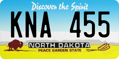 ND license plate KNA455