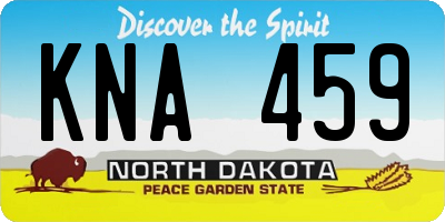 ND license plate KNA459