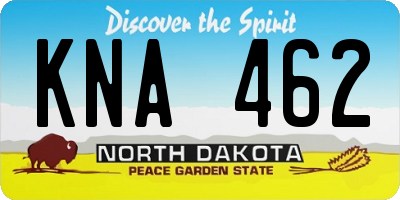 ND license plate KNA462