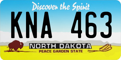 ND license plate KNA463