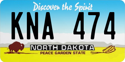 ND license plate KNA474