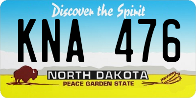 ND license plate KNA476