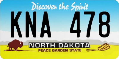 ND license plate KNA478