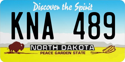 ND license plate KNA489