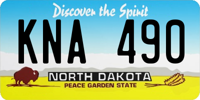 ND license plate KNA490