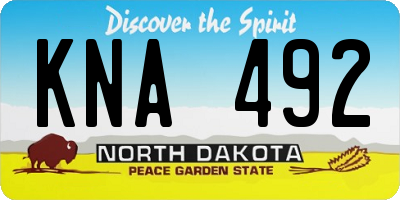ND license plate KNA492