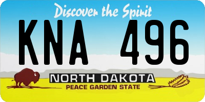 ND license plate KNA496