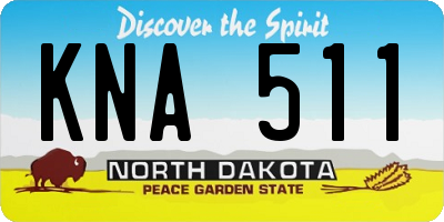 ND license plate KNA511