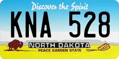 ND license plate KNA528