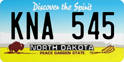 ND license plate KNA545
