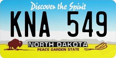 ND license plate KNA549