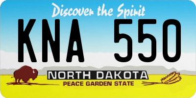 ND license plate KNA550